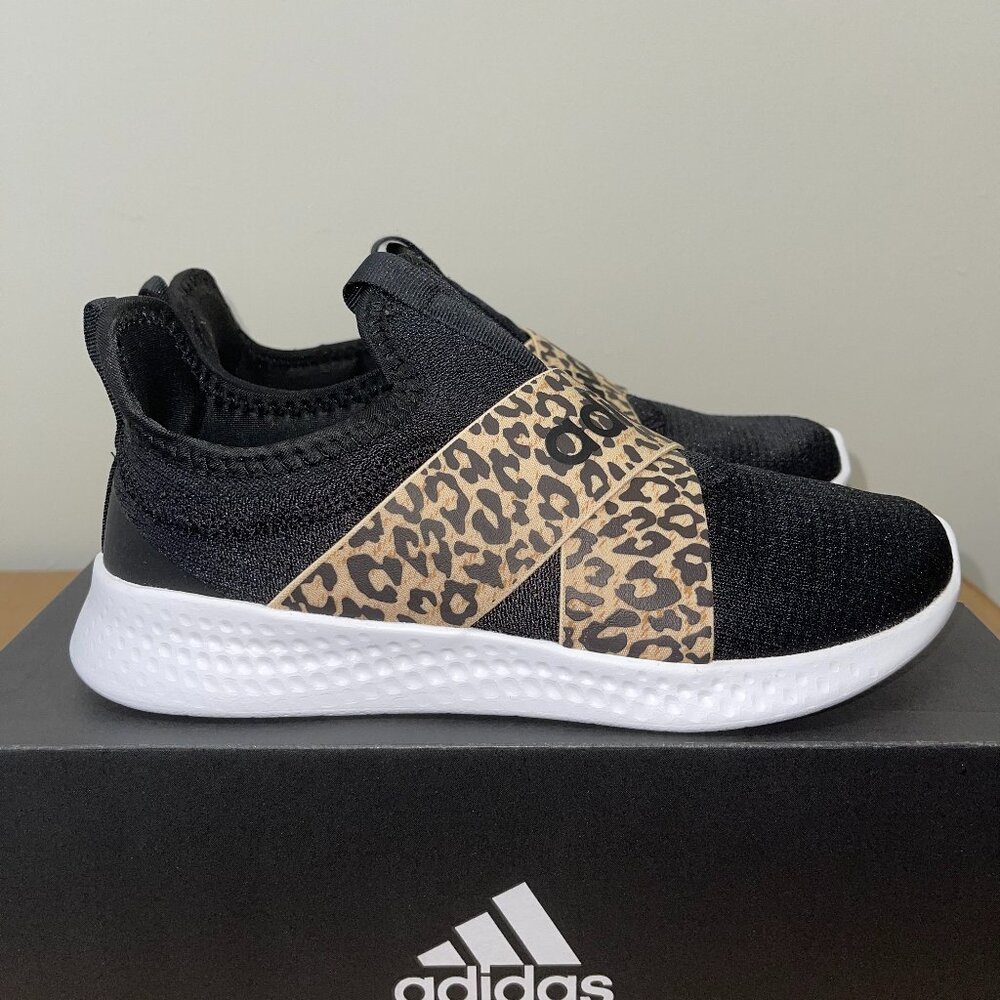 WOMEN’S ADIDAS PUREMOTION ADAPT (FY7233) CASUAL SHOES BLACK/LEOPARD SIZE 8
